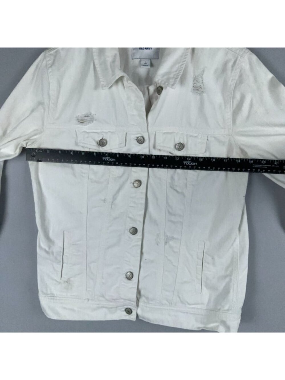 Old Navy Tucker Jacket Size Large Tall White 100% Cotton Button-Front - Picture 10 of 14